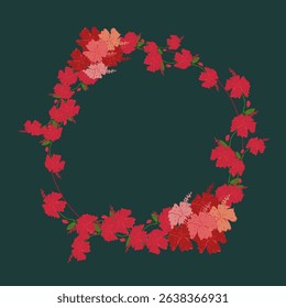 A red hibiscus wreath symbolizing beauty, strength, and tropical warmth — perfect for vibrant and meaningful designs.