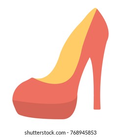 
A red high heel pump shoe
