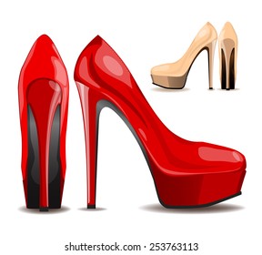 red high heel shoe for female