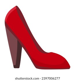 red high heel shoes vector isolated white background