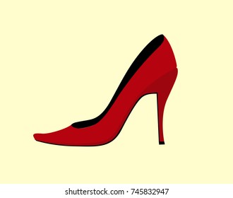 Red high heel - vector illustration