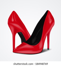 red colour high heels