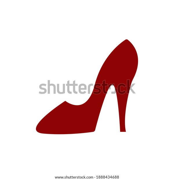 Red high heels icon isolated on white background.\
Vector art. Simple art.