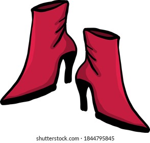 Altos tallos rojos, ilustración, vector sobre fondo blanco
