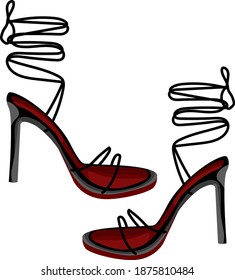 Altos tallos rojos, ilustración, vector sobre fondo blanco