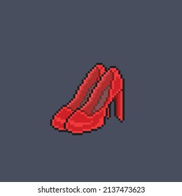 red high heels in pixel style