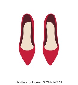 Sapatos de salto alto vermelho. Ilustração vetorial.