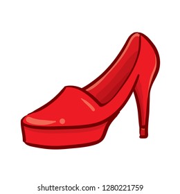 Red High Heels Vector Illustration