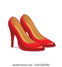 Ilustración del vector de tacones altos rojos