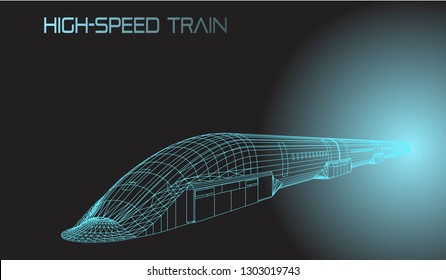 Red High Speed 3D Train Vector