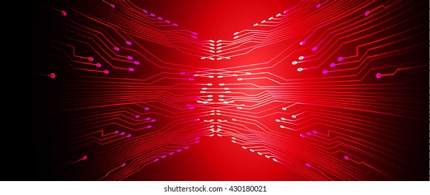 red high tech circuit board, abstract circuit board, CPU, PC computer