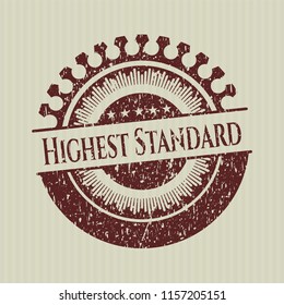 Red Highest Standard rubber grunge texture stamp