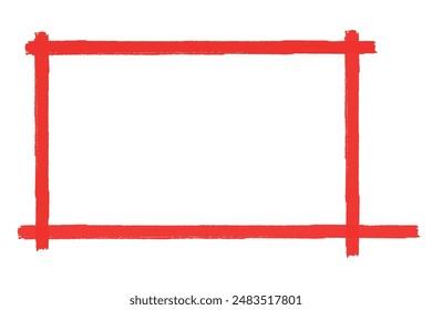 Red highlight frame rectangle vector illustration design element