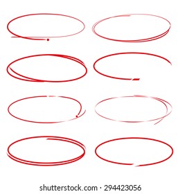 red highlighter, red circle set