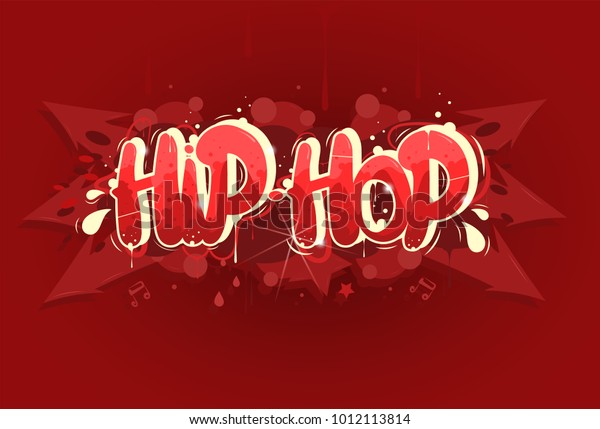 Red Hip Hop Music Illustration Graffiti Stock Vector Royalty Free