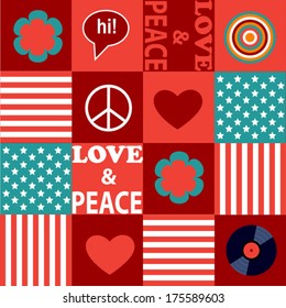 red hippie pattern