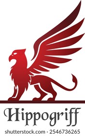 Red hippogriff logo, vector logo