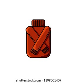 Red hipster autumn sweater flat icon