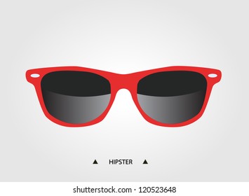 Red hipster glasses - trendy fashion of youth