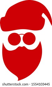 red hipster Santa Claus logo