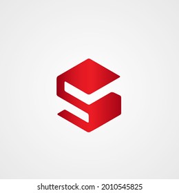 Red Hive Letter S Logo Vector