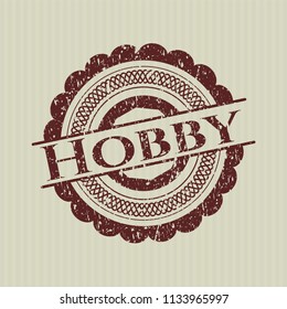 Red Hobby rubber grunge stamp