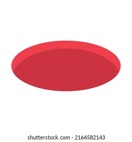 red hole design icon, circle web flat object, golf deep sign vector illustration .