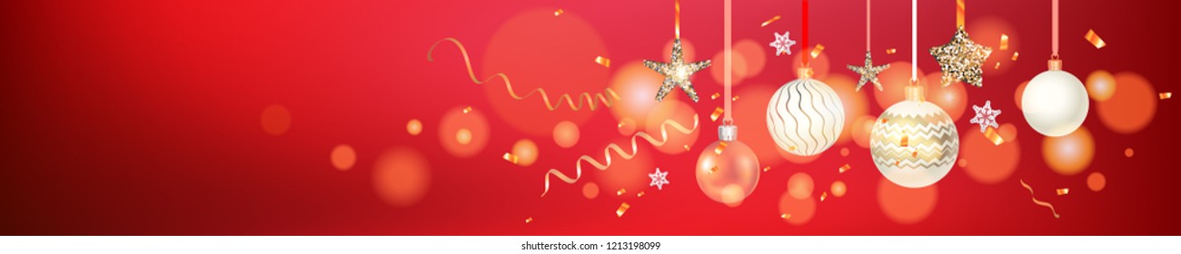 Red holiday banner