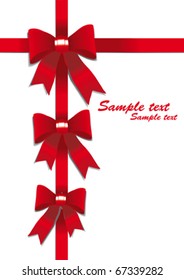 red holiday bow on white background