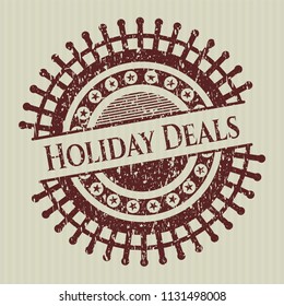 Red Holiday Deals distress with rubber seal texture