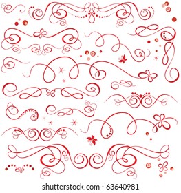 Red holiday design elements