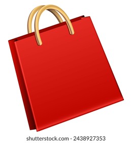 red holiday gift bag vector illustration