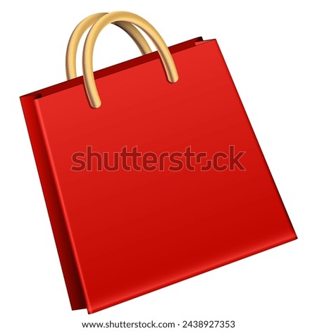 red holiday gift bag vector illustration
