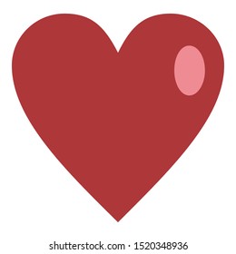 Red holiday heart icon. Flat illustration of red holiday heart vector icon for web design