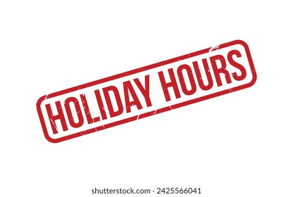 Red Holiday Hours Rubber Stamp Seal Vector
