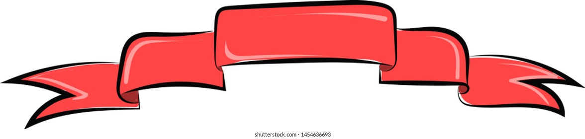 Rotes Ferienband, Illustration, Vektorgrafik auf weißem Hintergrund.