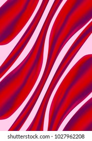 Red Holographic Liquid on Pink Background. Bright Thick Substance in Futuristic Style. 3d Abstract Illustration. Glossy Holographic Liquid for Fashion Flyer, Brochure Design, Web Design, Cover.