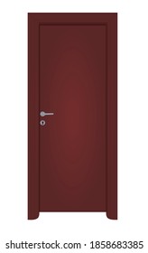 Puerta roja de la casa. ilustración vectorial