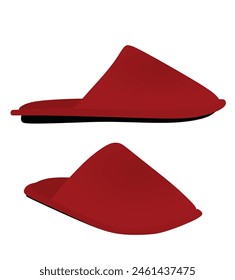 Red  home footwear. vector illustration