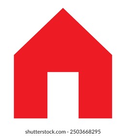 Red home icon for app, website, logo.