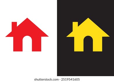 Red home icon. Red house icon.