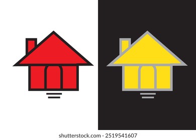 Red home icon. Red house icon.