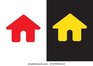 Red home icon. Red house icon.