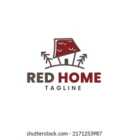 Red Home Logo. This Logo Can Be Used For Lodging
