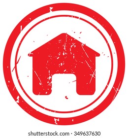 Red Home rubber stamp