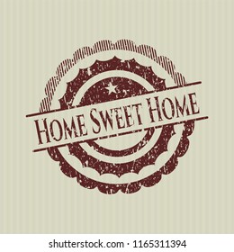 Red Home Sweet Home distressed rubber seal