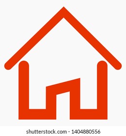 Red Home Vector isolated minimal single flat linear icon for application and info-graphic. Commercial line vector icon for websites and mobile minimalistic flat design.