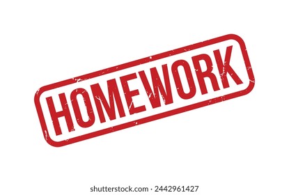 Red Homework Rubber Stamp Seal Vector