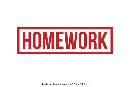 Red Homework Rubber Stamp Seal Vector