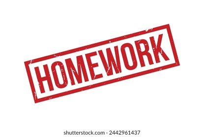 Red Homework Rubber Stamp Seal Vector